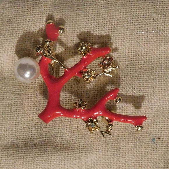 BRANCH BROOCH gold tone - Picture 3 of 5